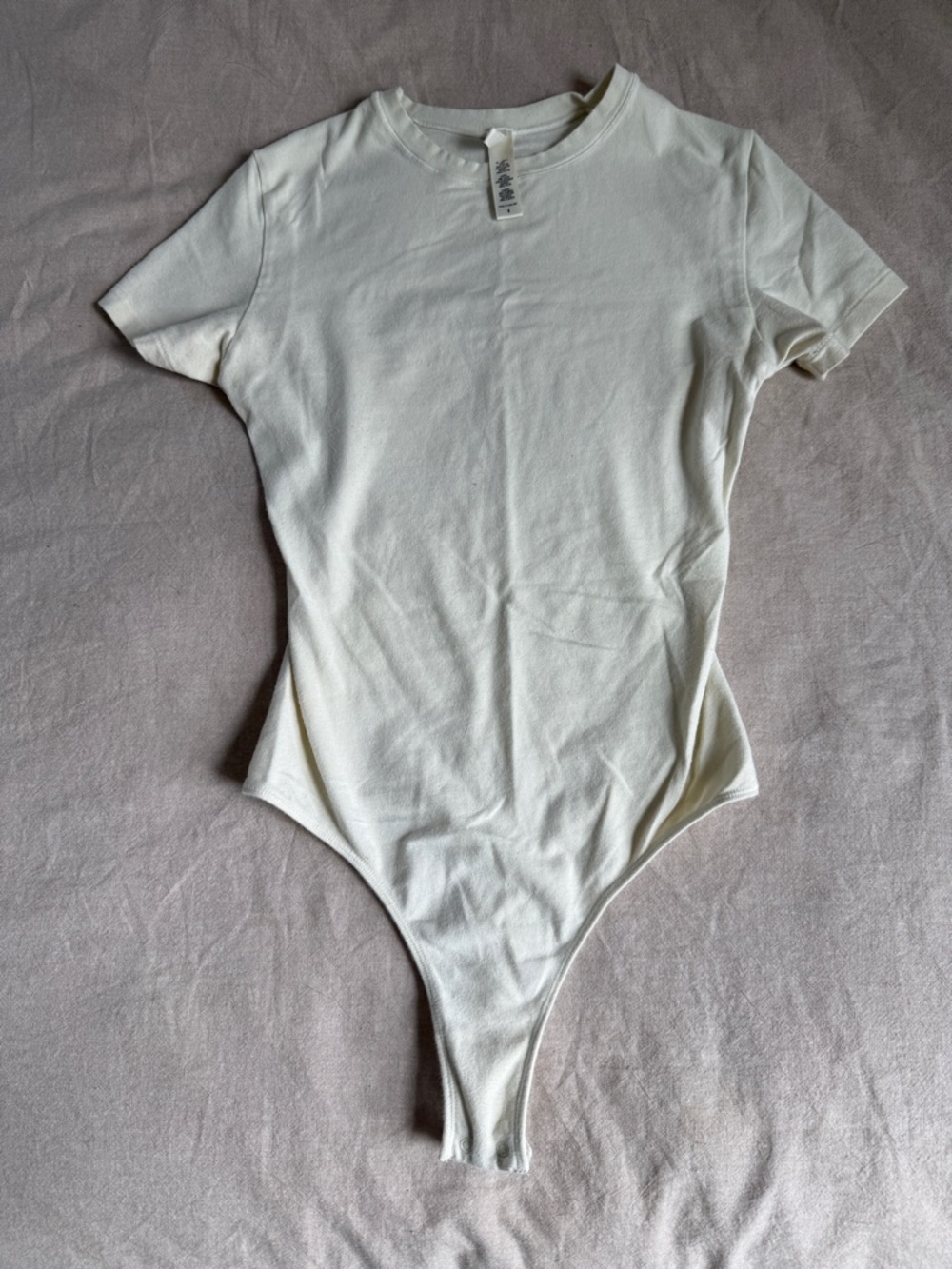 SKIMS Cream Short Sleeve Bodysuit